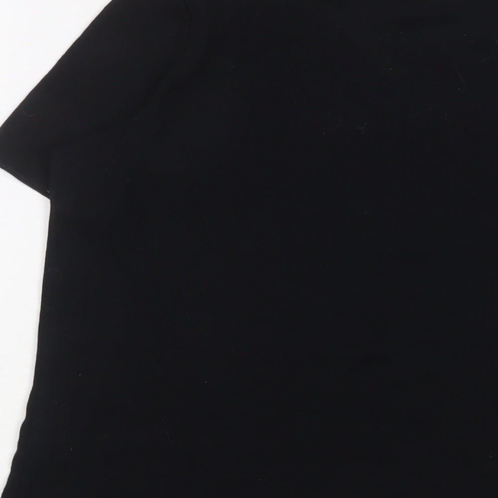 NEXT Womens Black Cotton Basic T-Shirt Size 10 Crew Neck