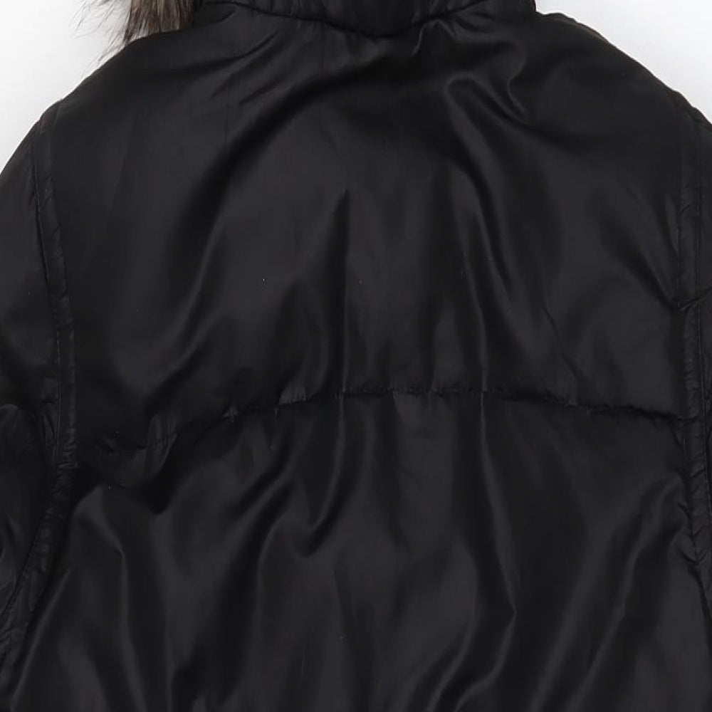 H&M Womens Black Parka Coat Size 6 Zip