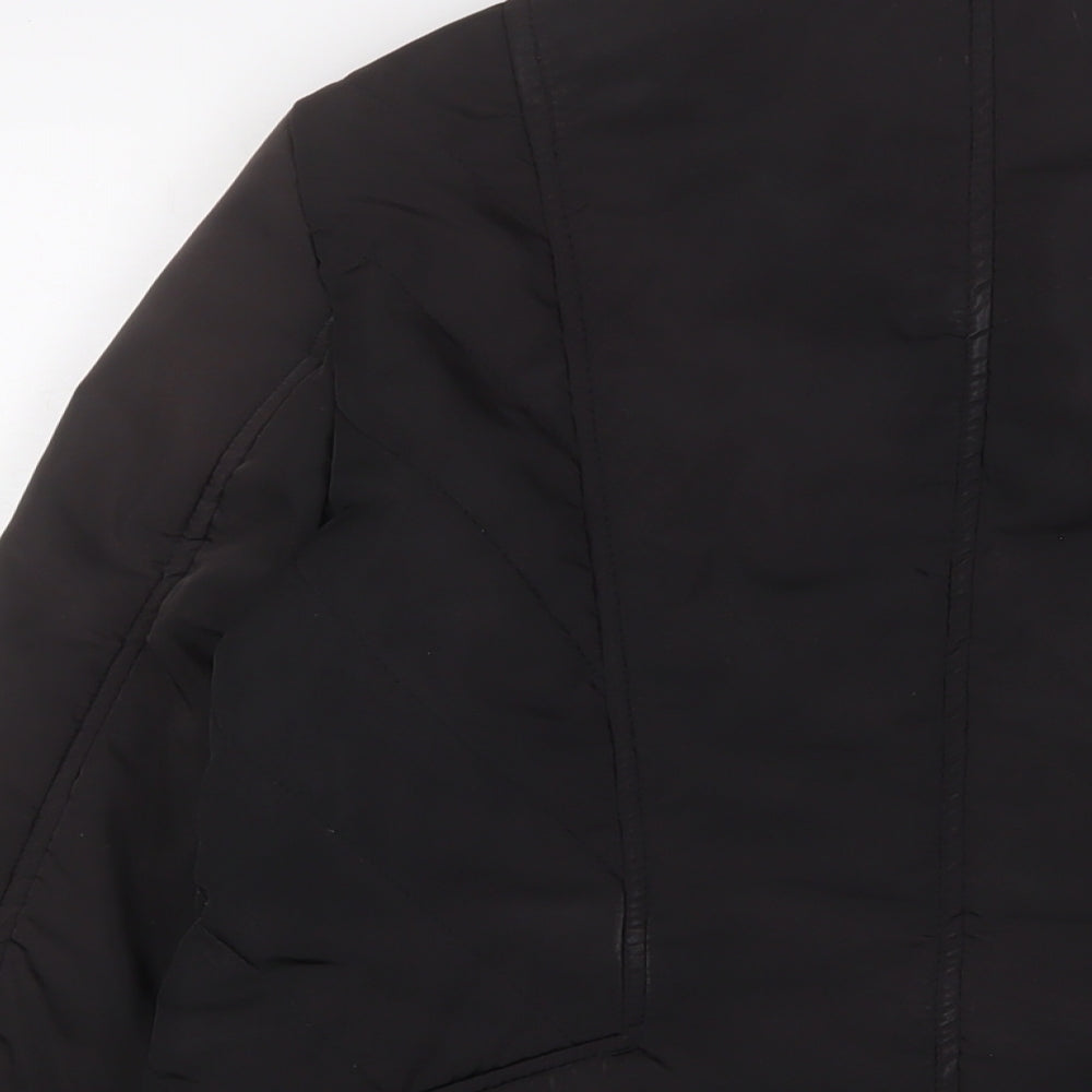 BHS Womens Black Quilted Jacket Size 12 Zip