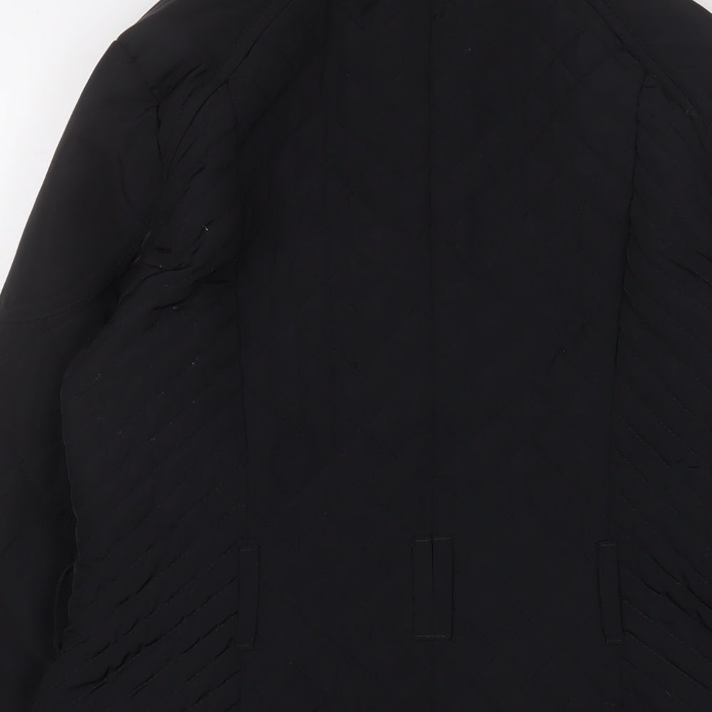 NEXT Womens Black Quilted Jacket Size 8 Zip