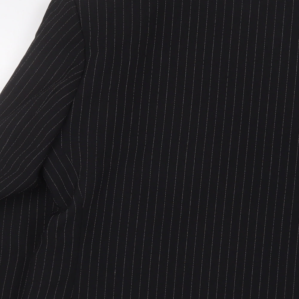 For Women Womens Black Striped Jacket Blazer Size 14 Button