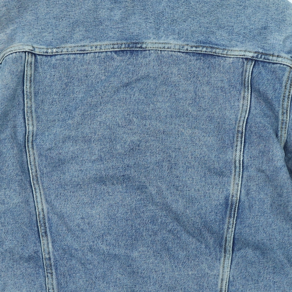 Divided Mens Blue Jacket Size S Button - Distressed