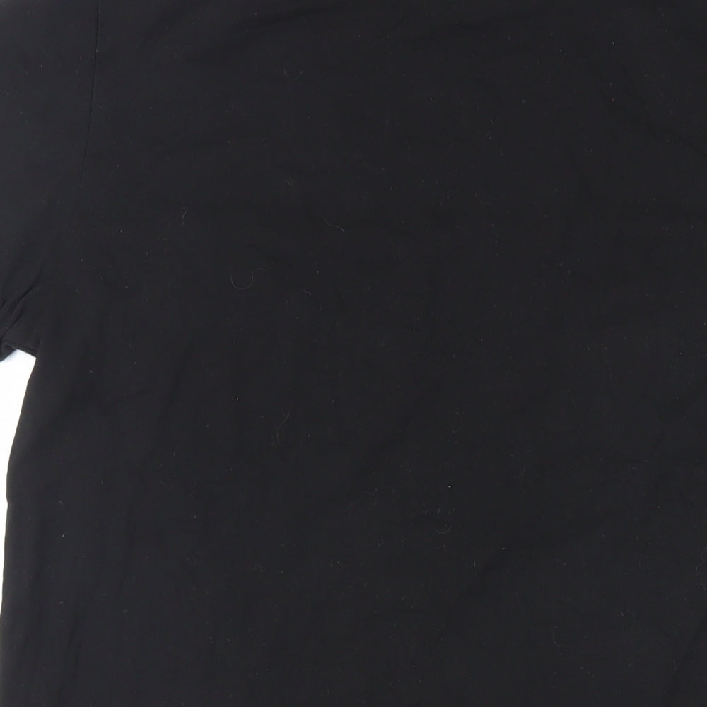 ASOS Womens Black Cotton Basic T-Shirt Size L Crew Neck