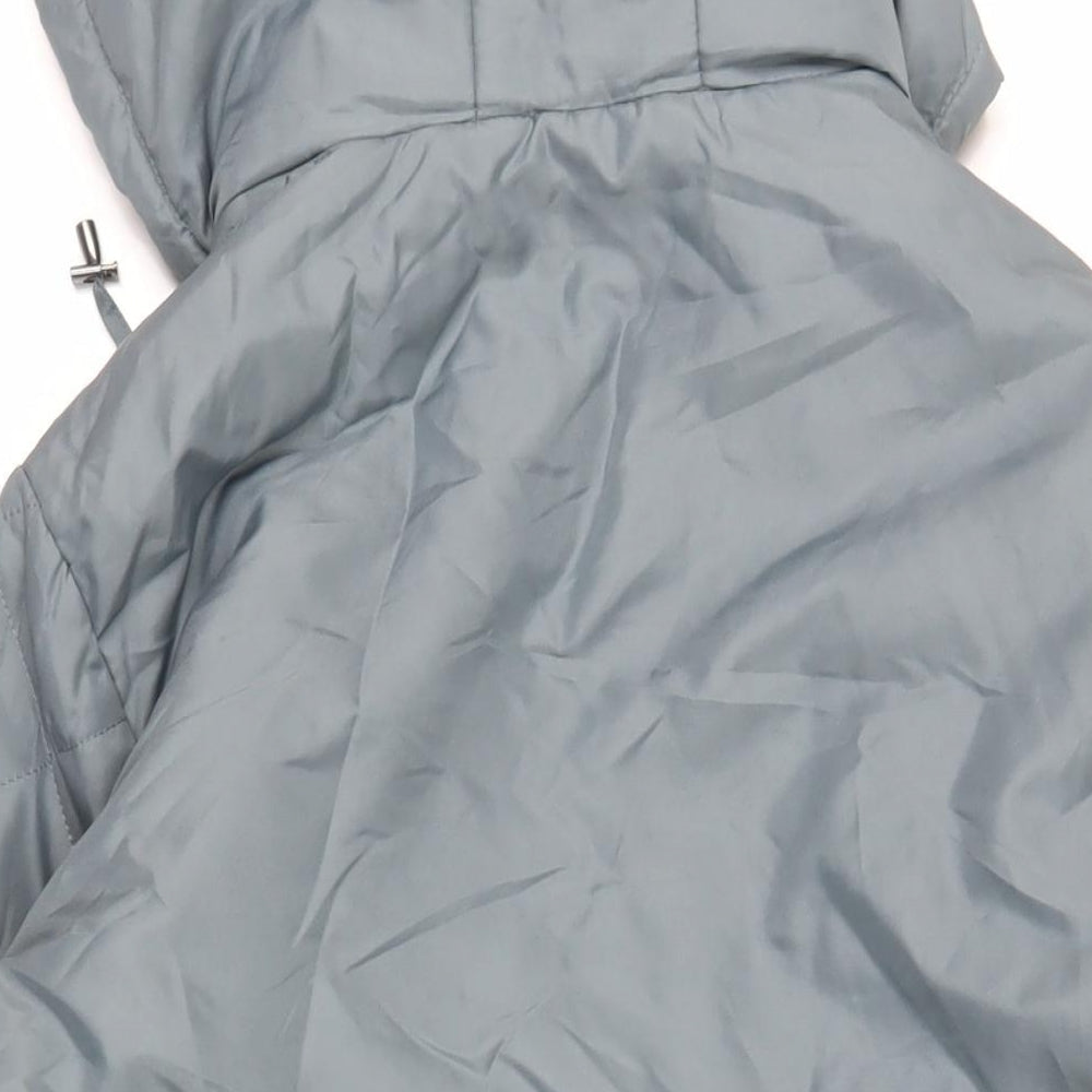 Anne De Lancay Womens Green Quilted Jacket Size M Zip - Hooded