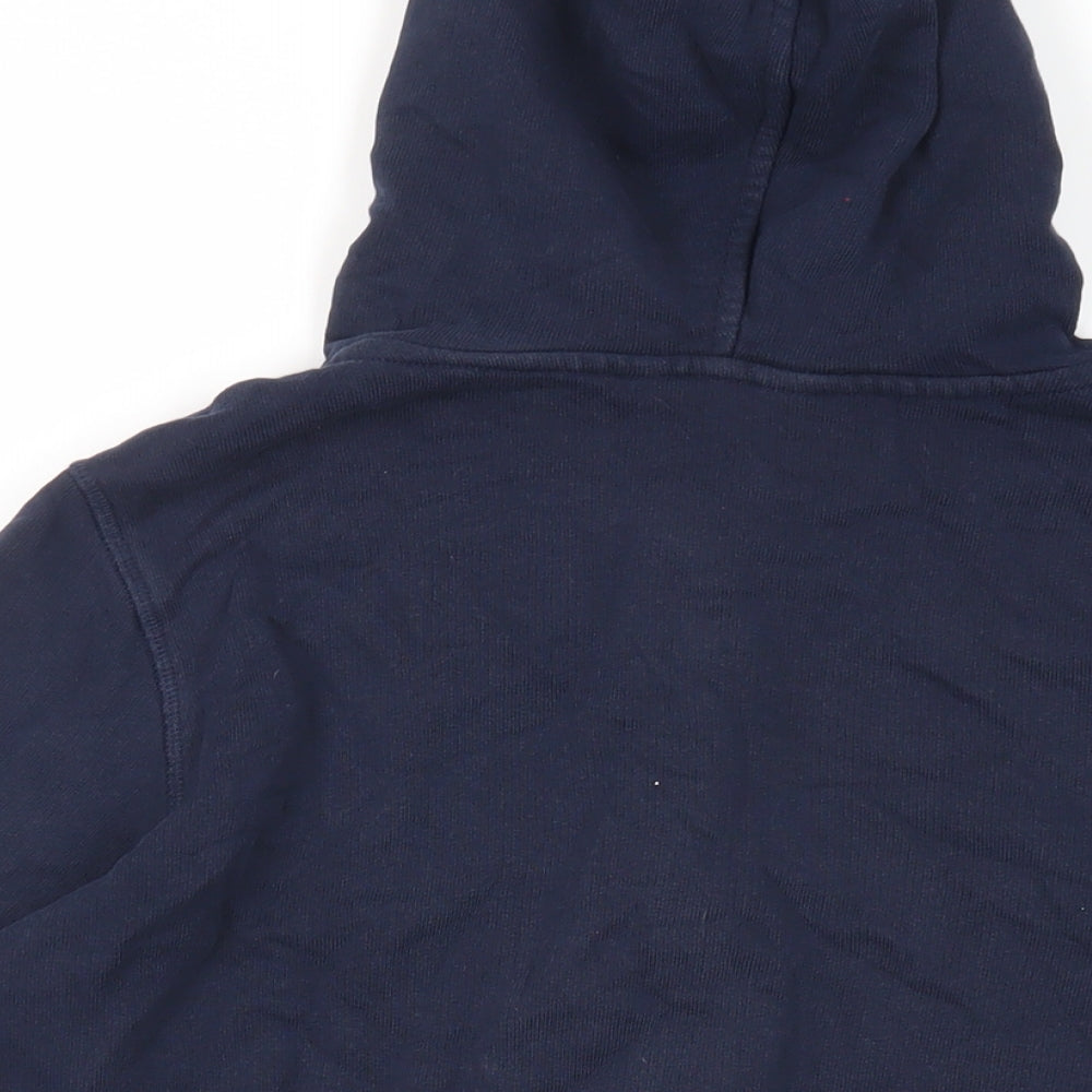 Marks and Spencer Womens Blue Cotton Full Zip Hoodie Size 8 Zip - Pockets