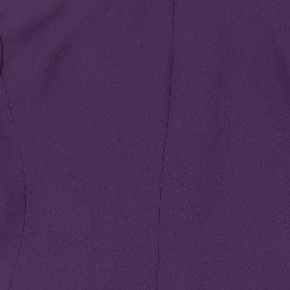 Bonmarché Womens Purple Jacket Blazer Size 12 Button - Embroidered