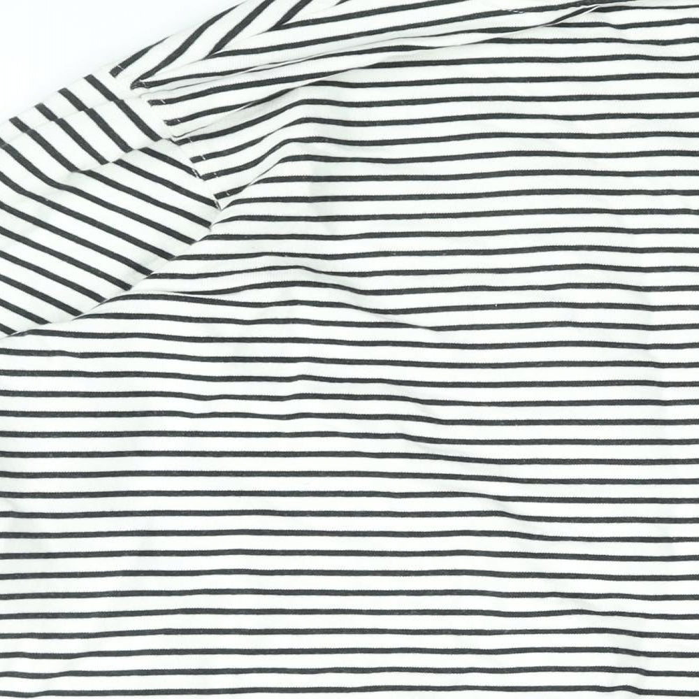 Marks & Spencer Womens White Striped Cotton Pullover Sweatshirt Size L Pullover