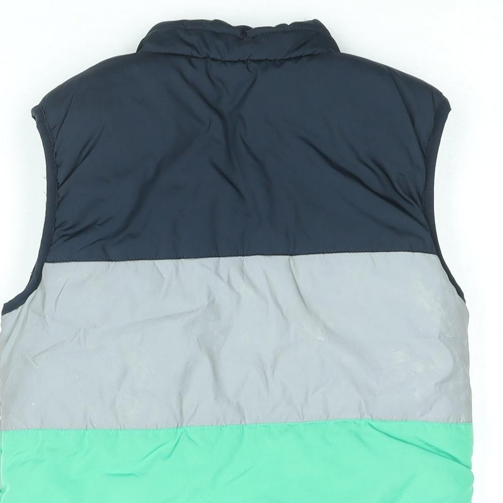 NAME IT Boys Blue Striped Gilet Coat Size 7 Years Zip