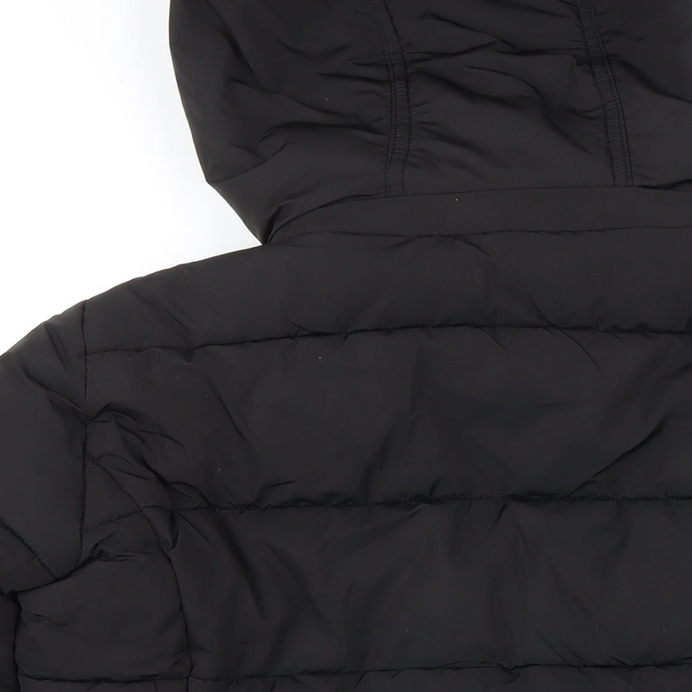 Topshop Womens Black Puffer Jacket Jacket Size 8 Zip