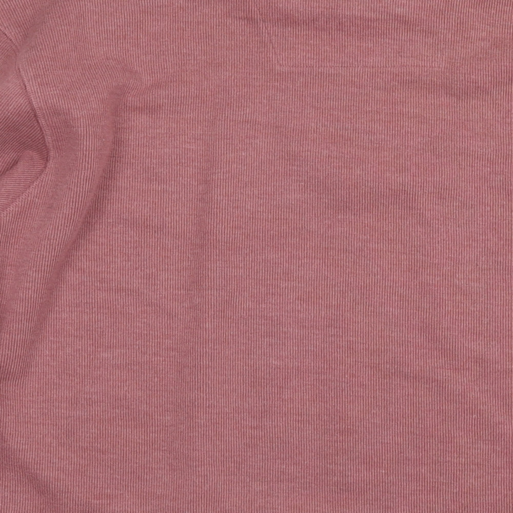 Easy Mens Pink Cotton Pullover Sweatshirt Size M
