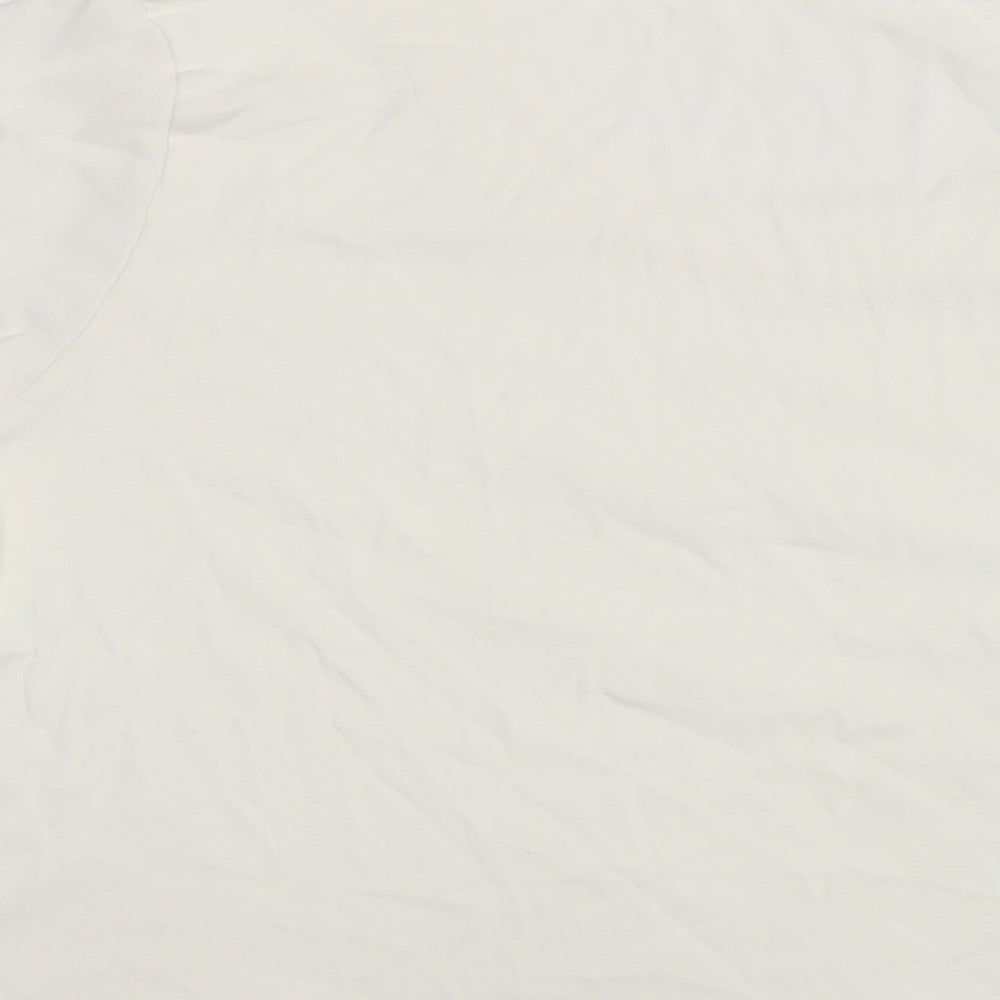Marks & Spencer Womens White Cotton Basic T-Shirt Size 16 Round Neck