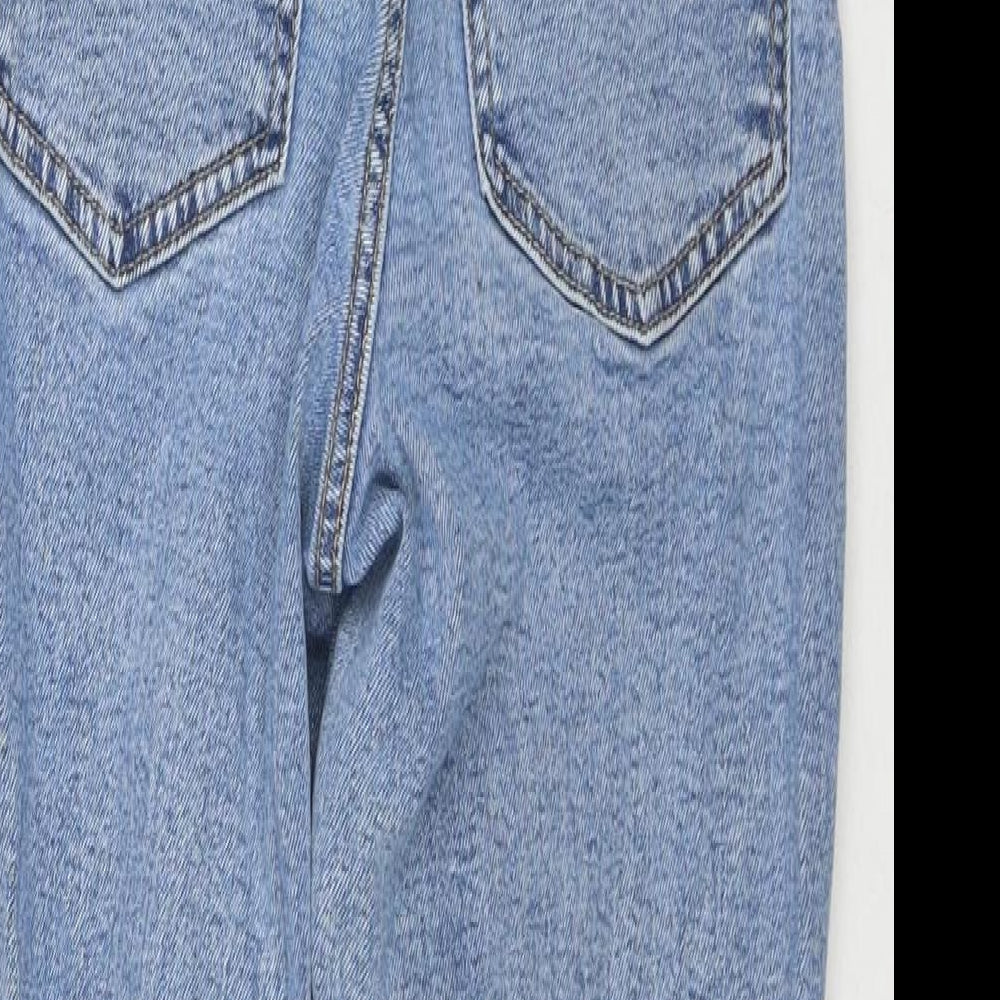 ASOS Womens Blue Cotton Mom Jeans Size 8 L28 in Regular Button