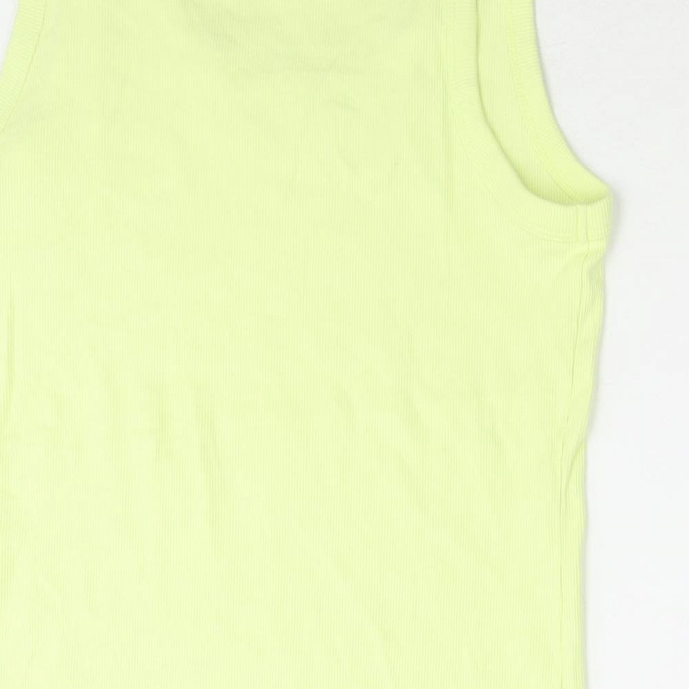 Marks & Spencer Womens Green Cotton Basic Tank Size 18 Round Neck