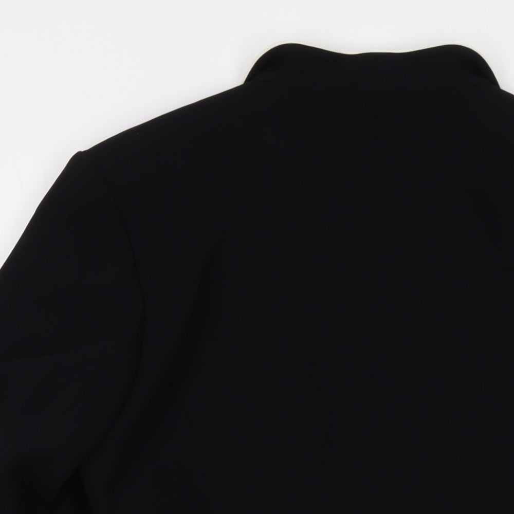 Roman Womens Black Jacket Size 16 Hook & Eye