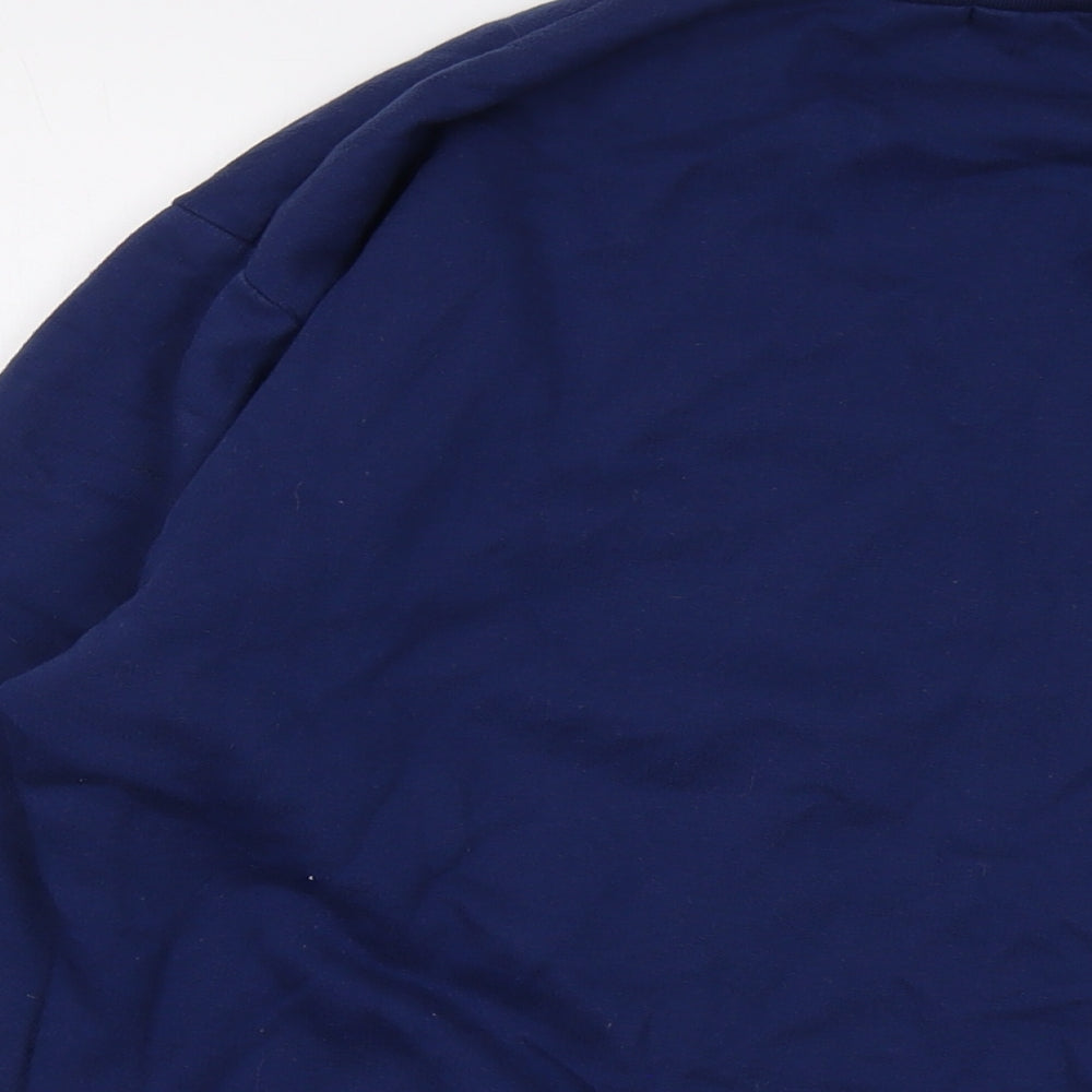 PRETTYLITTLETHING Mens Blue Cotton Pullover Sweatshirt Size M