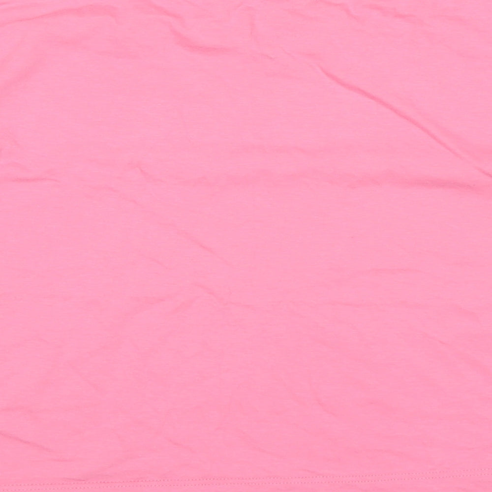 River Island Womens Pink Cotton Basic T-Shirt Size 8 Crew Neck