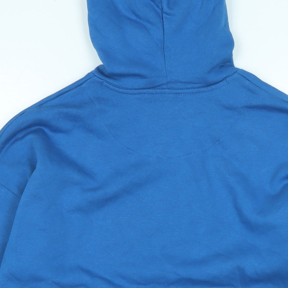 Marks & Spencer Boys Blue Polyester Pullover Hoodie Size 13-14 Years - Logo - Good days ahead