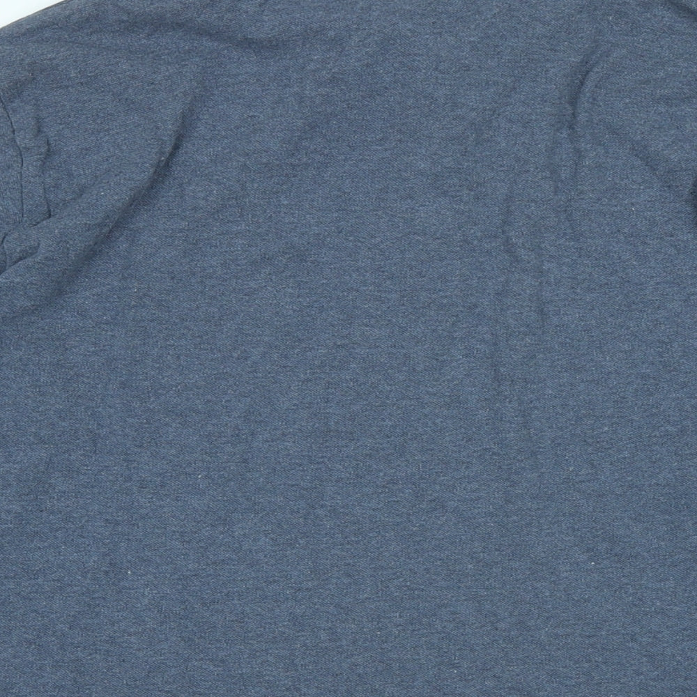 Next Mens Blue Cotton Polo Size L Collared Button