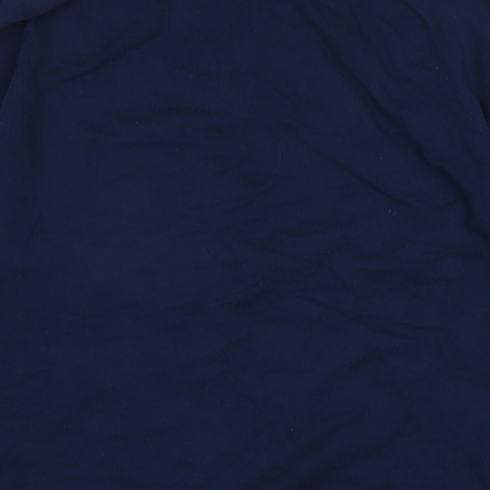Marks & Spencer Mens Blue Collared Cotton Pullover Jumper Size M Long Sleeve