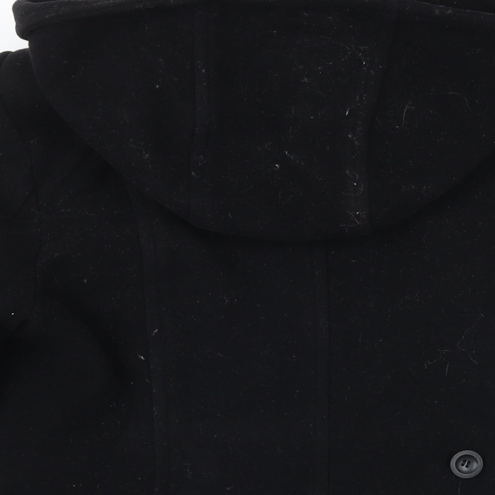 NEXT Womens Black Overcoat Coat Size 10 Zip
