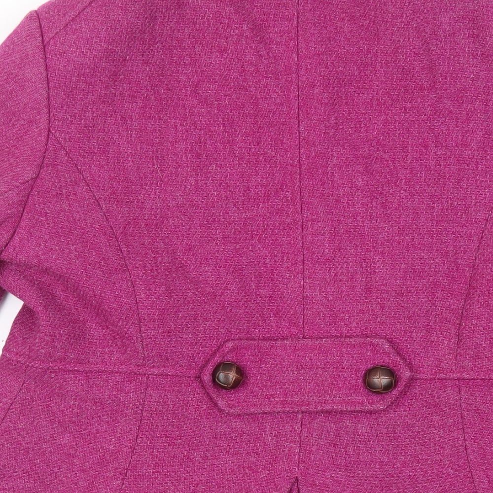 NEXT Womens Pink Pea Coat Coat Size 12 Button