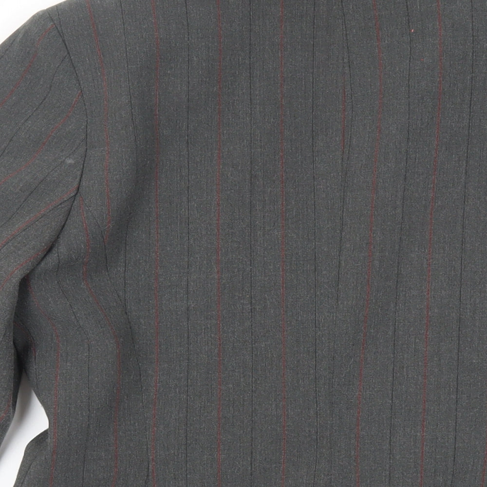 New Look Womens Grey Striped Jacket Blazer Size 12 Button