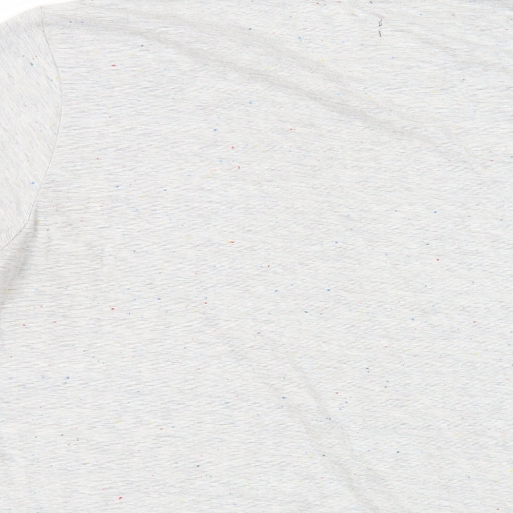 Next Mens Grey Cotton T-Shirt Size M Crew Neck - Flecked