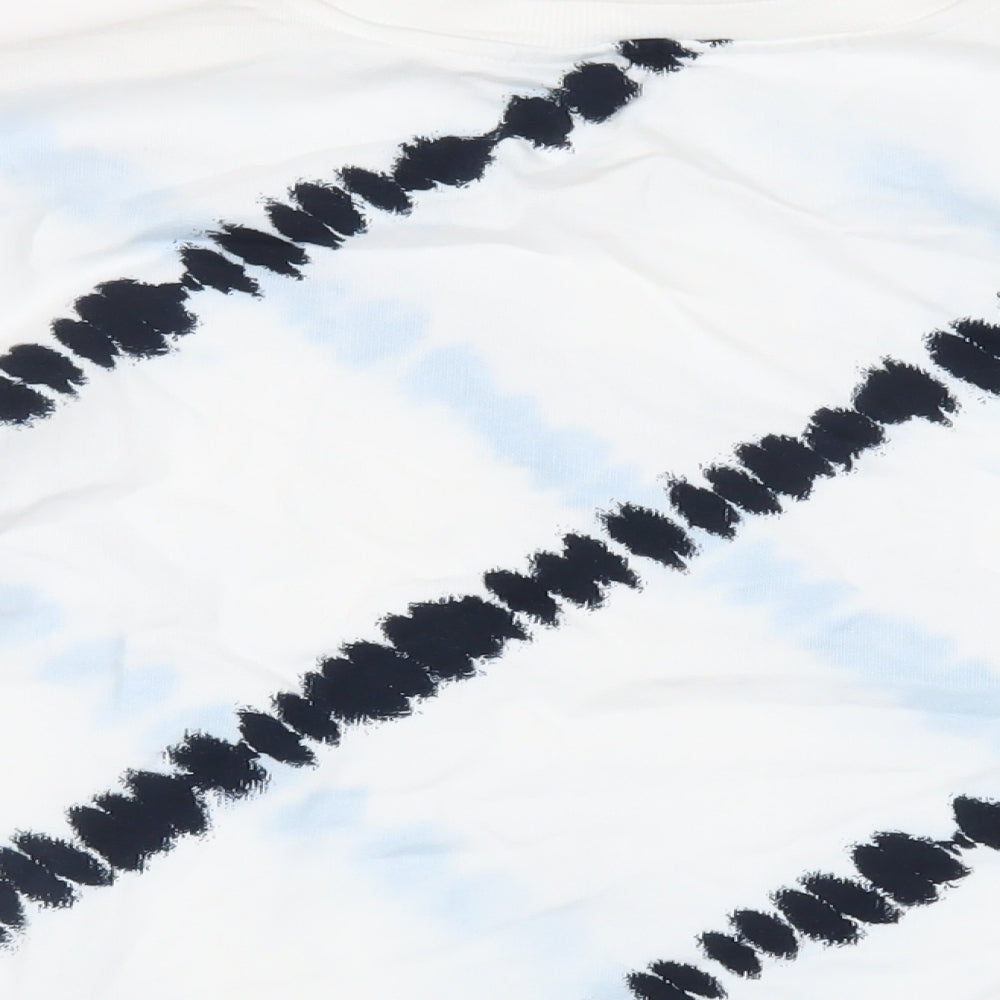 Marks & Spencer Womens White Geometric Cotton Pullover Sweatshirt Size M Pullover