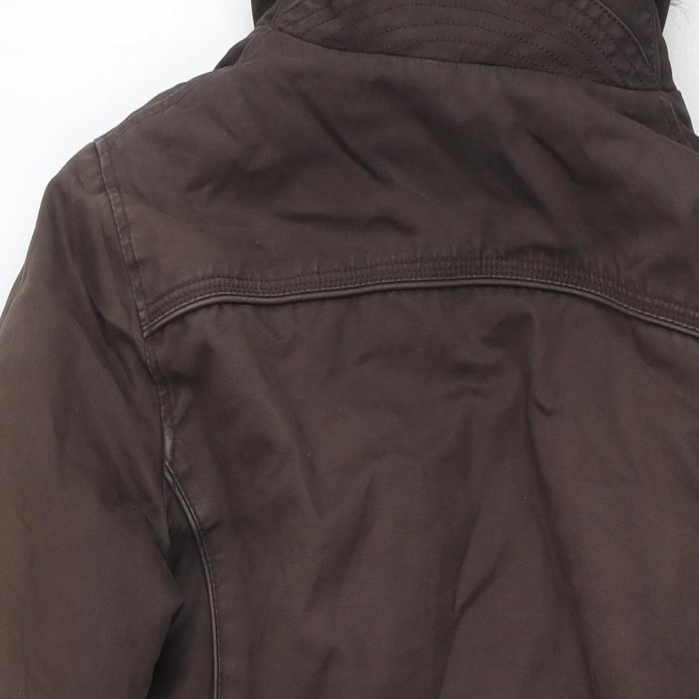 Moto Womens Brown Parka Coat Size 14 Zip