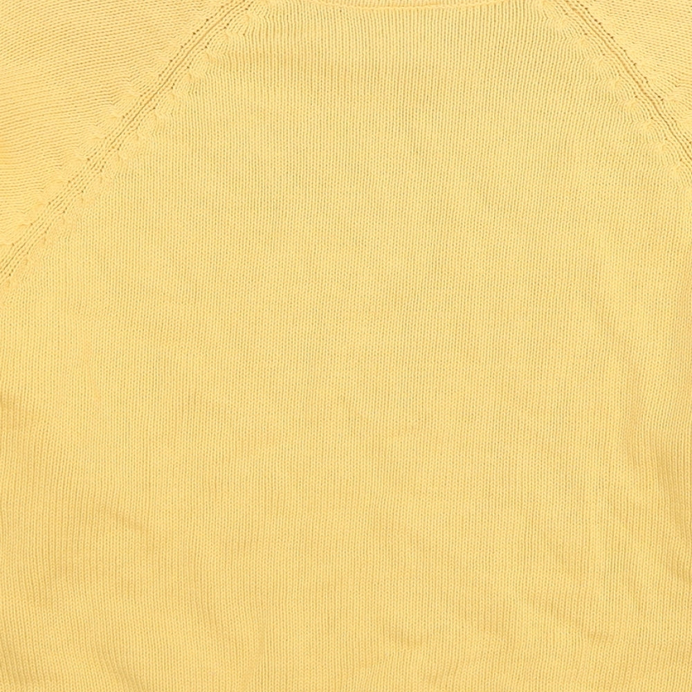 Amari Womens Yellow Round Neck Cotton Pullover Jumper Size 10 - Size 10-12