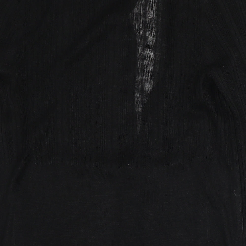 Marks & Spencer Womens Black V-Neck Polyester Cardigan Jumper One Size