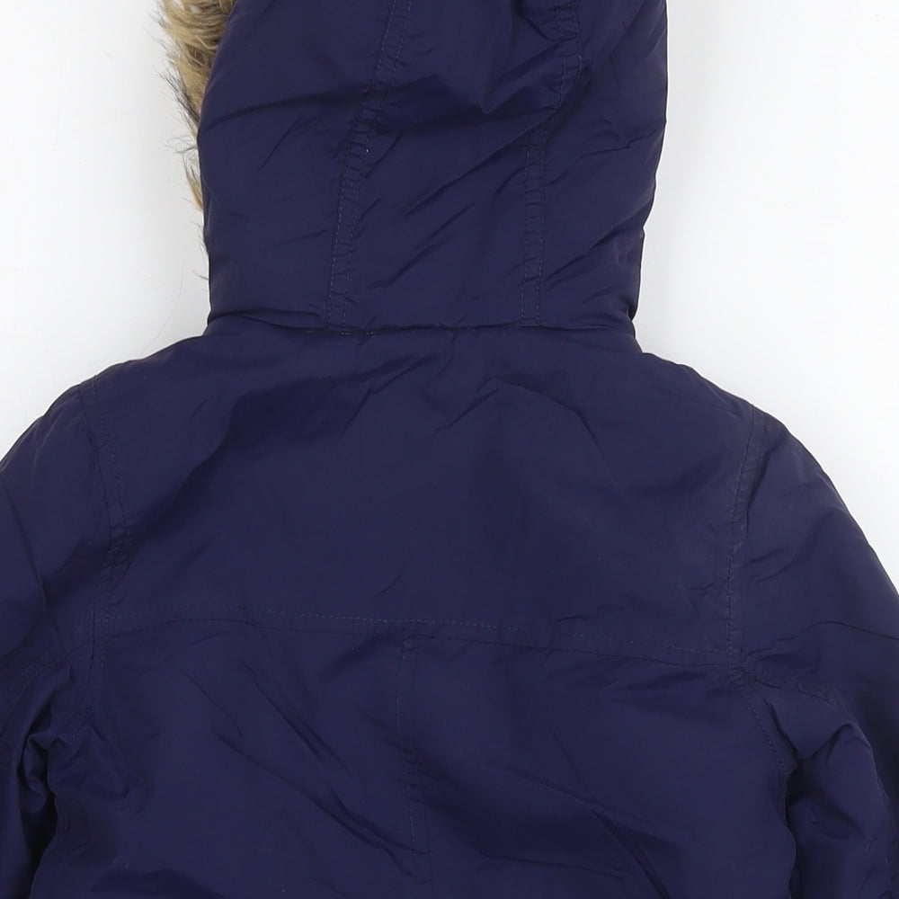 John Lewis Boys Blue Parka Jacket Size 3 Years Zip