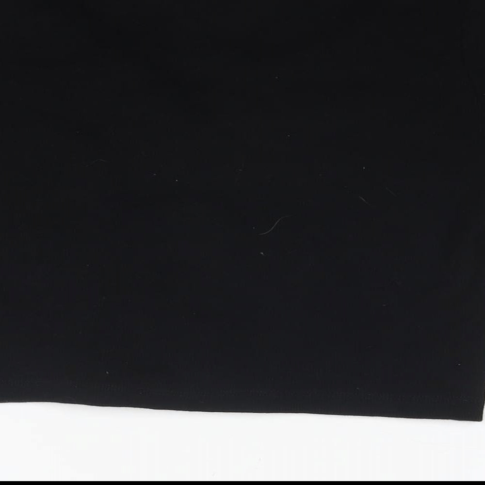 ASOS Womens Black Cotton Cropped T-Shirt Size 14 V-Neck