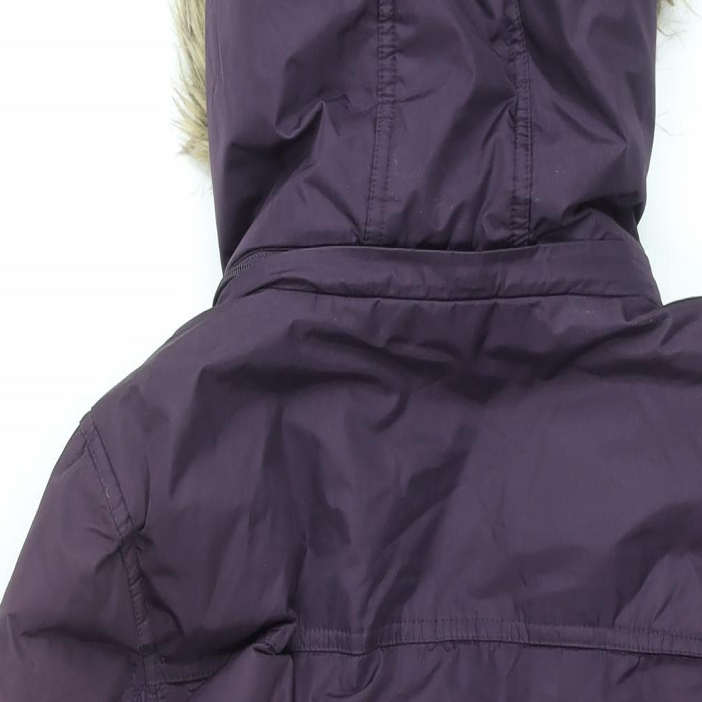 Hawke & Co Womens Purple Overcoat Coat Size S Zip