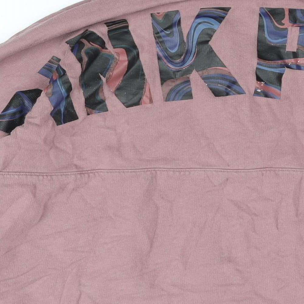 PINK Womens Pink Cotton Pullover Sweatshirt Size S Zip