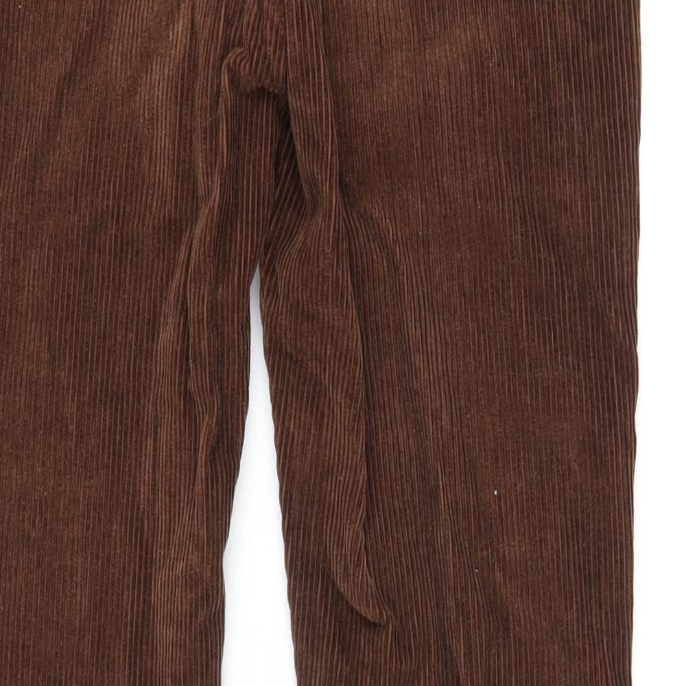 ASOS Womens Brown Cotton Trousers Size 26 in L32 in Regular Button