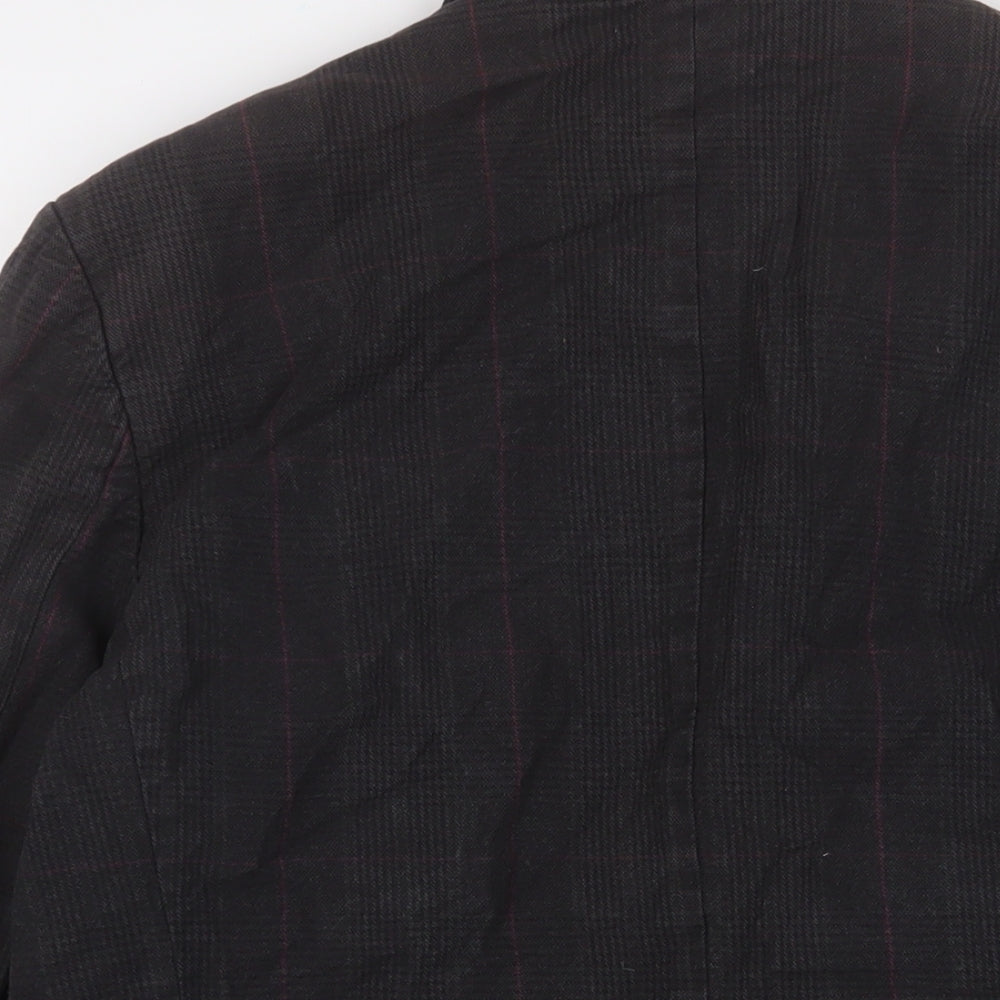 Debenhams Mens Brown Plaid Jacket Blazer Size L Button