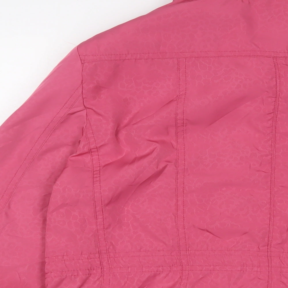 EWM Womens Pink Animal Print Jacket Size 12 Zip