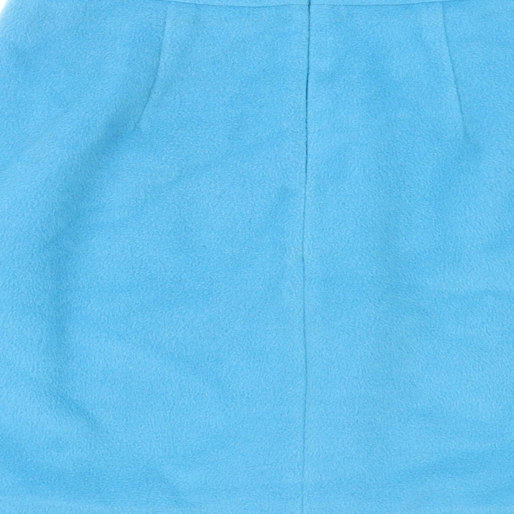 Marks & Spencer Womens Blue Polyester Mini Skirt Size 10 Tie