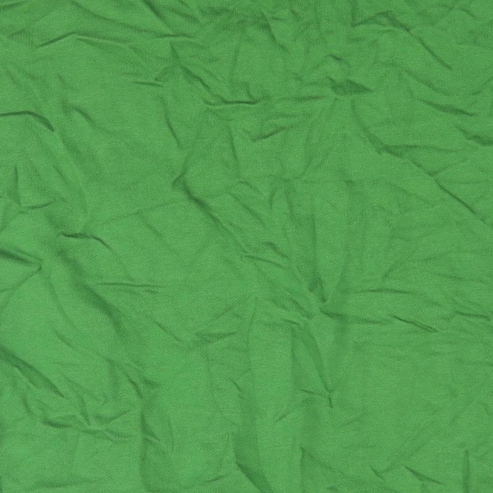 Per Una Womens Green Cotton Basic T-Shirt Size S Round Neck
