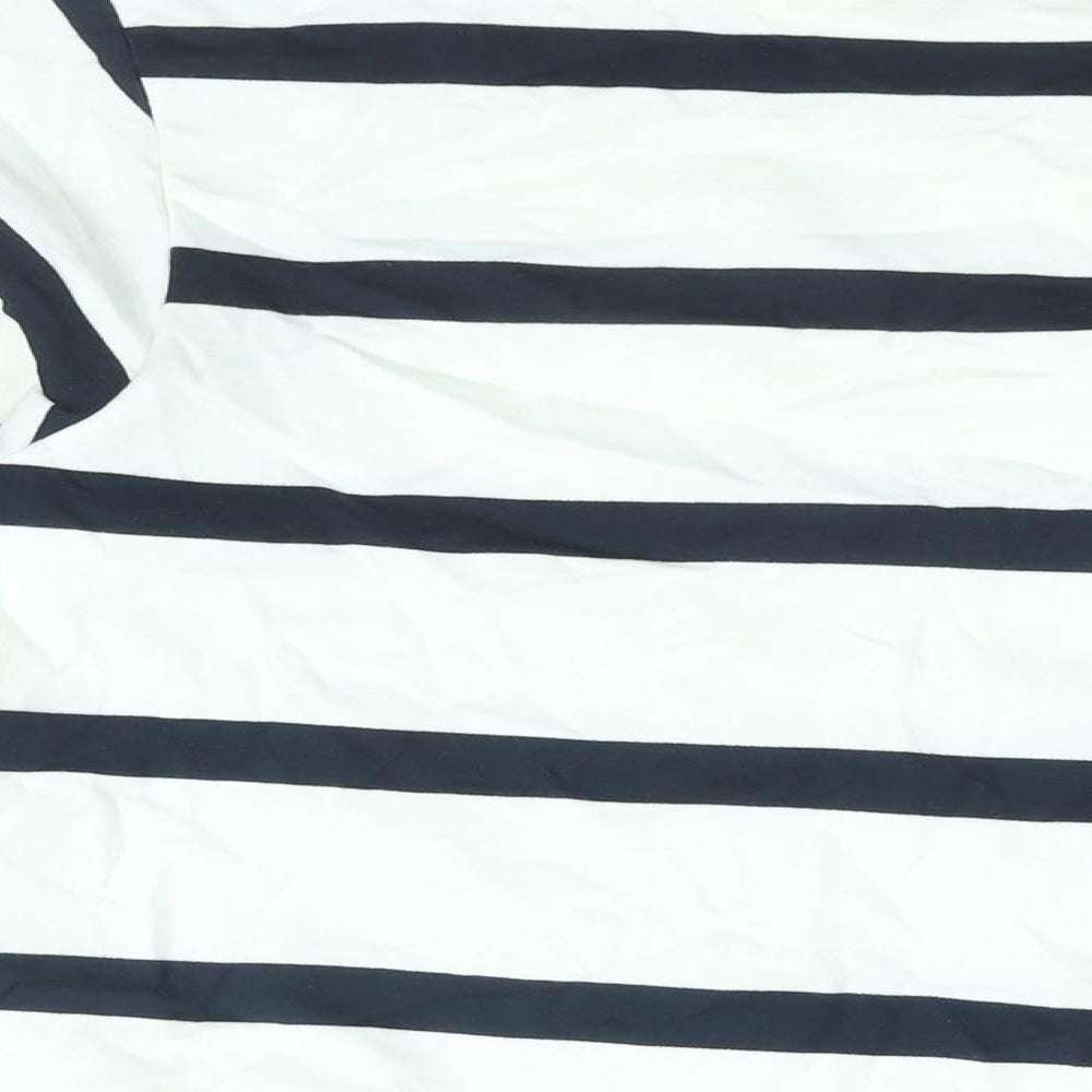 Marks & Spencer Womens White Striped Cotton Pullover Sweatshirt Size M Pullover