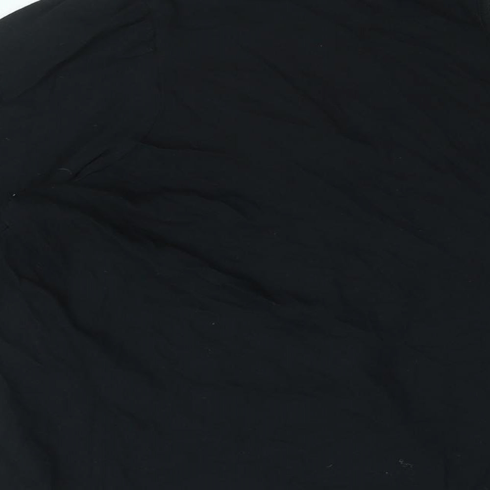 Marks and Spencer Womens Black Cotton Basic T-Shirt Size 14 Round Neck
