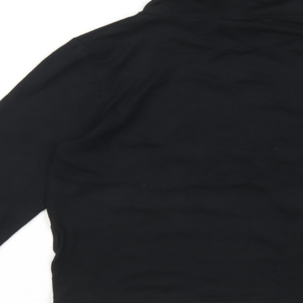 Beyond Retro Womens Black Polyester Basic T-Shirt Size S Roll Neck