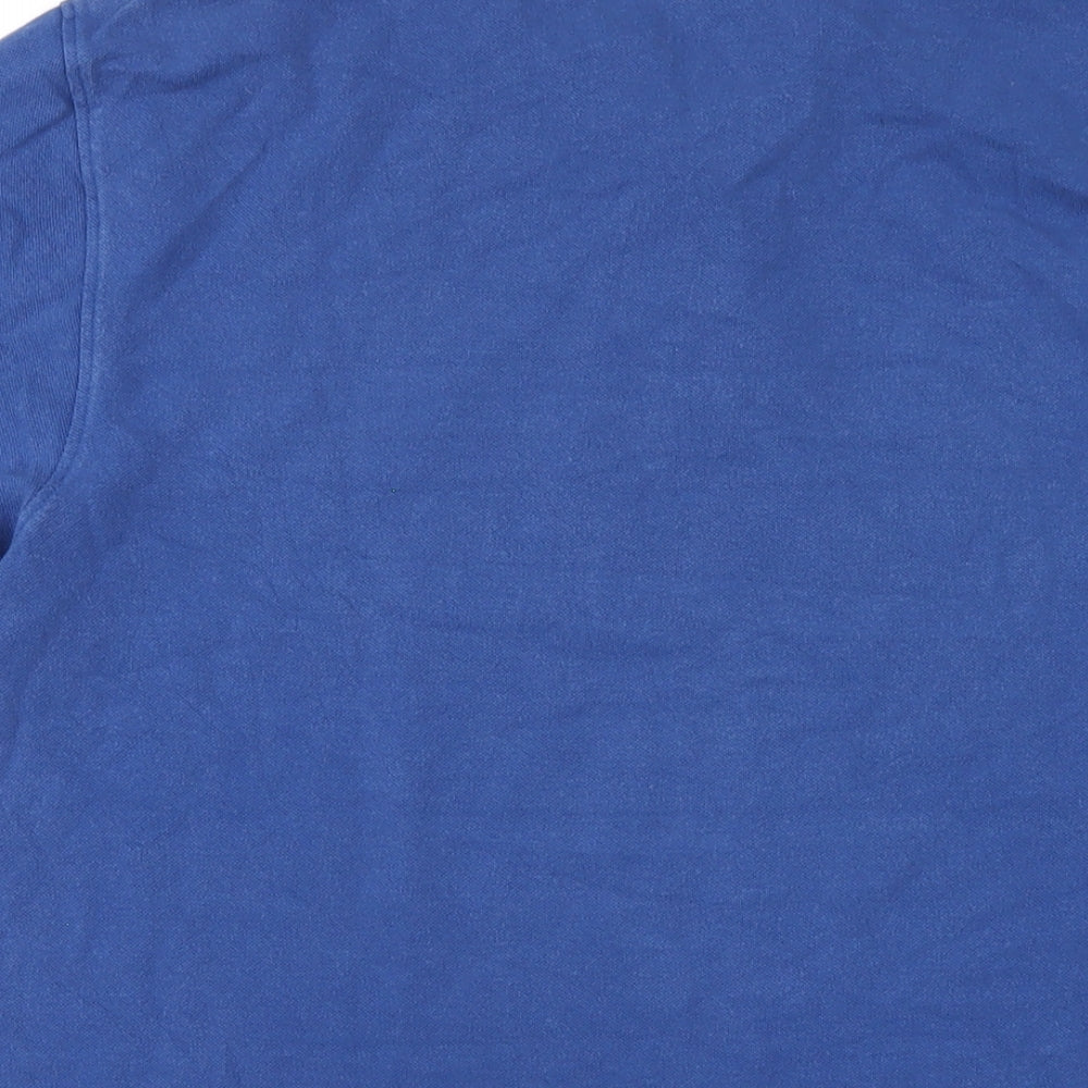 Marks & Spencer Boys Blue Cotton Basic Polo Size 16 Years Collared Button