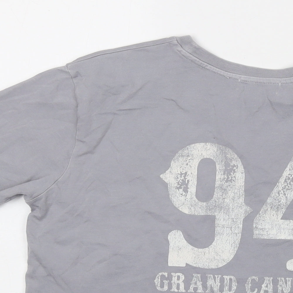 Mango Womens Grey Cotton Basic T-Shirt Size S Crew Neck