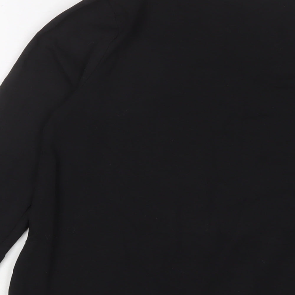 Missguided Womens Black Cotton Basic T-Shirt Size 10 V-Neck