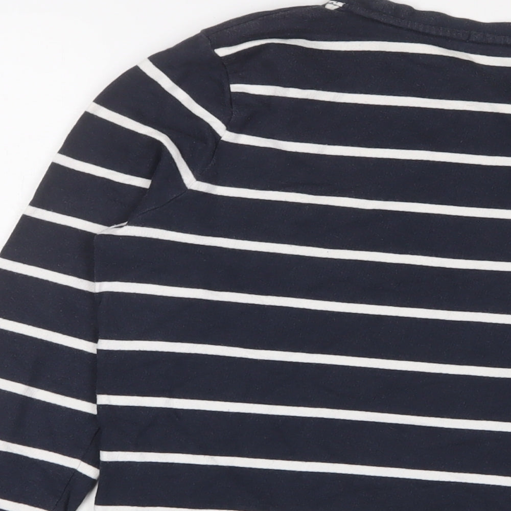 FOREVER 21 Mens Blue Striped Cotton Pullover Sweatshirt Size M