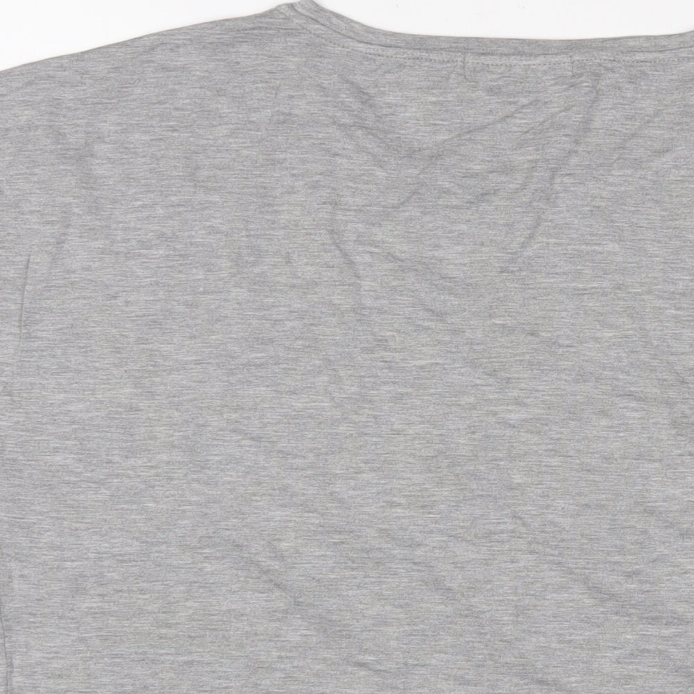 Studio Womens Grey Viscose Basic T-Shirt Size 12 Crew Neck