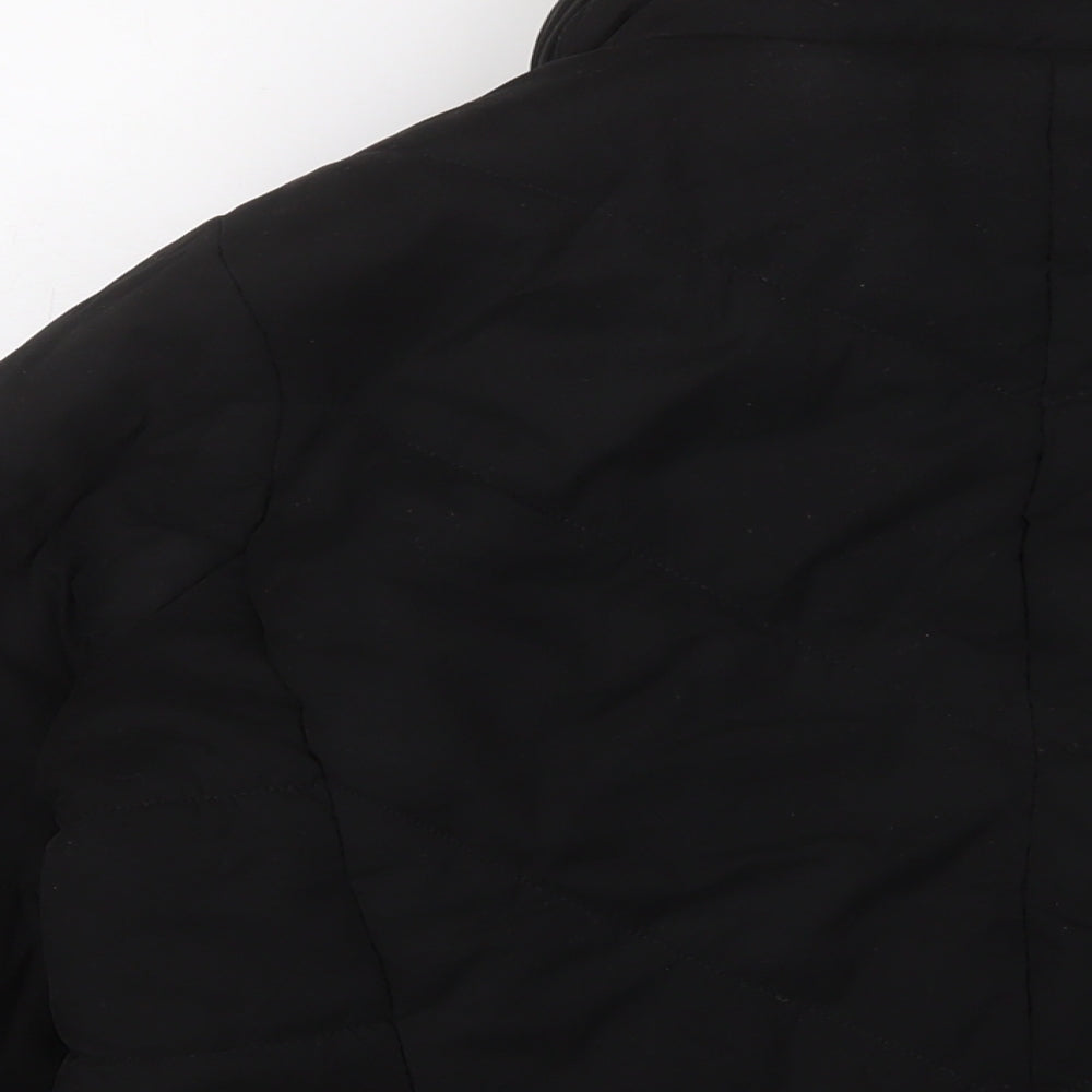 Marks & Spencer Womens Black Quilted Coat Size L Zip