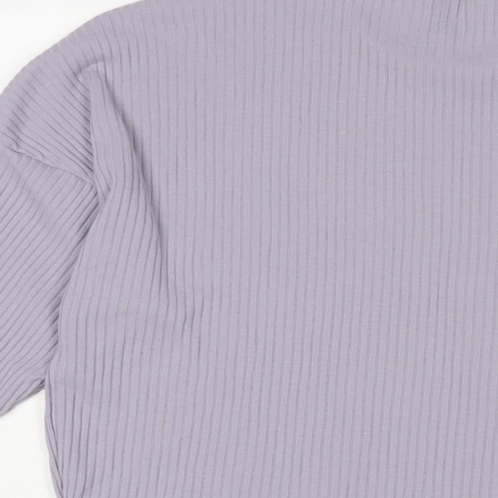 ASOS Womens Purple Polyester Basic T-Shirt Size 8 Crew Neck